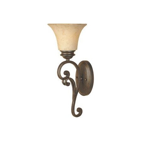 Designers Fountain Forged Sienna Single Light Up Lighting Wall Sconce from the Mendocino 81801-FSN